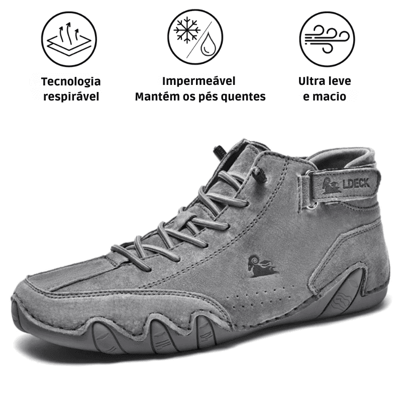 Bota Ldeck™ Conforto Ortopédico Incomparável + Corrente de Prata (.925) com Pingente Cruz